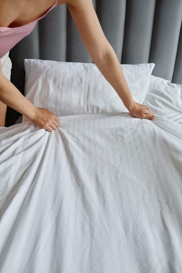 residential post construction cleaning: bedroom - make the bed daily 